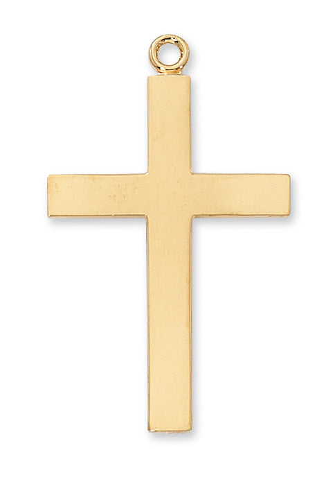 Gold over Sterling Lourdes Prayer Cross Pendant - J8020