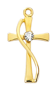 Gold over Sterling Cross Boxed - J9191