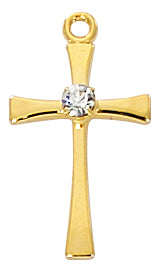 Gold over Sterling Silver Cross Boxed - J9208