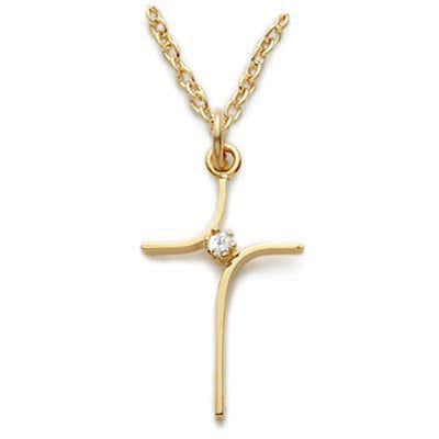 Gold over Sterling Silver Cross Boxed - J9234