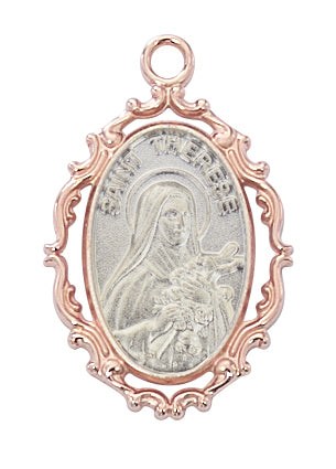 Rose Gold on Sterling St Therese Boxed - JR799