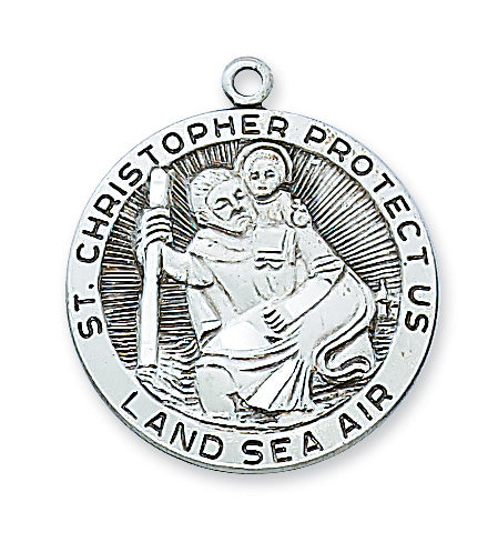 Sterling Silver St. Christopher Pendant - L420CH