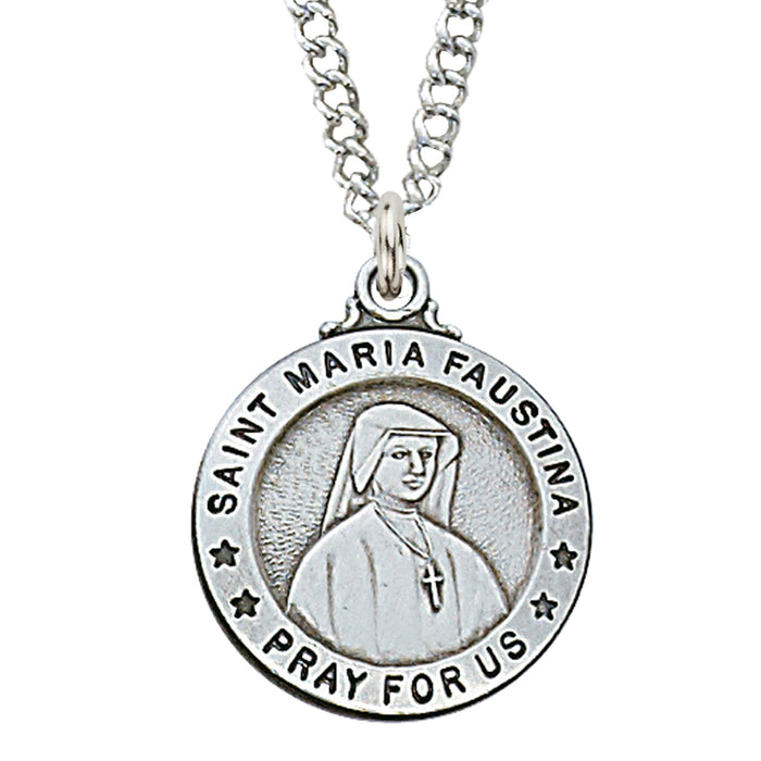 Sterling Silver St. Maria Faustina Pendant - L600FA