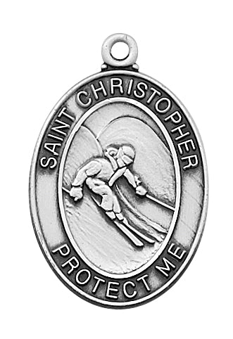 Sterling Silver Boys Skiing Pendant - L675SK