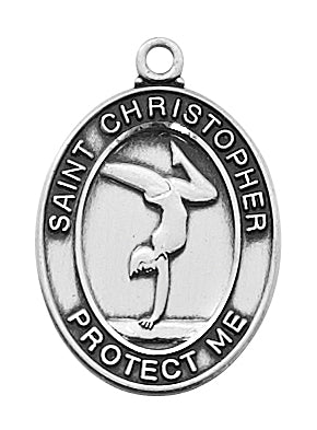 Sterling Silver Girls Gymnastic Pendant - L676GY
