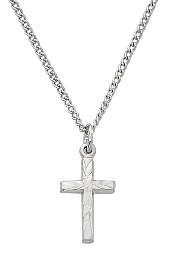 Sterling Cross on Baby Chain and Boxed - L8001B