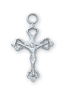 Sterling Crucifix on Baby Chain and Box - L8017B