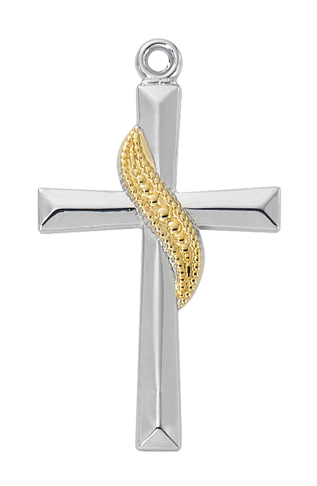 Sterling Silver Cross with Gold Boxed - L9261