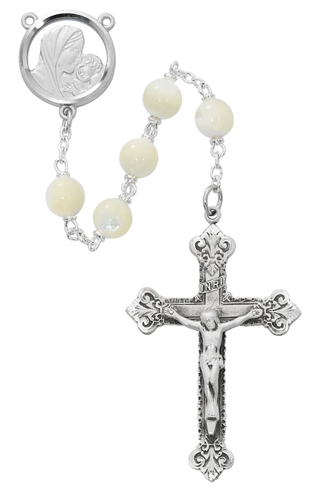 Genuine Mother of Pearl Rosary Boxed - R137ASF