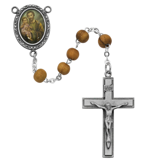 Olive Wood St Joseph Rosary Boxed - R199DF