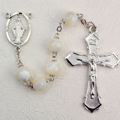 Genuine Mother of Pearl Rosary Boxed - R275RF