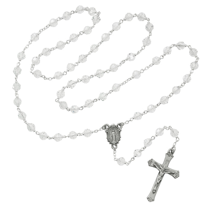 Crystal Tin Cut Rosary Boxed - R407DF