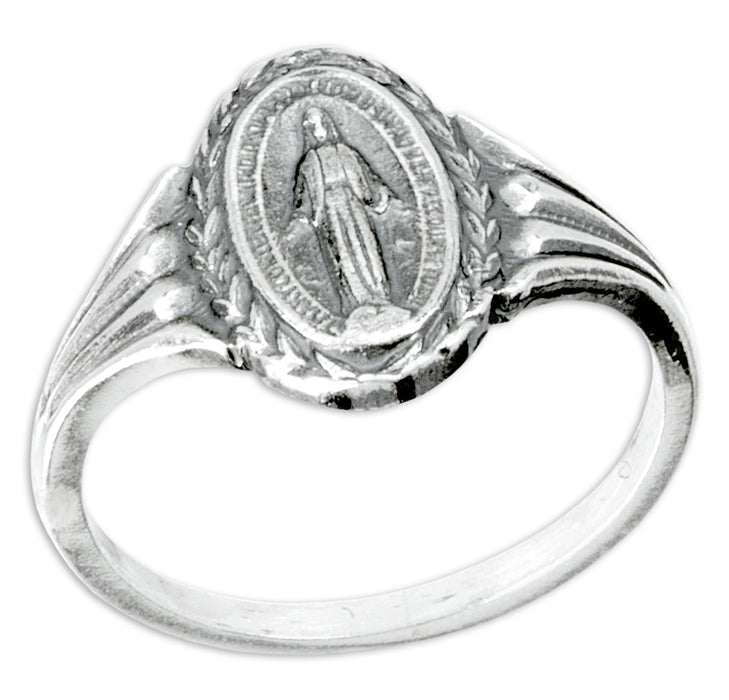 Miraculous Medal Sterling Silver Ring Size 7 - R42047