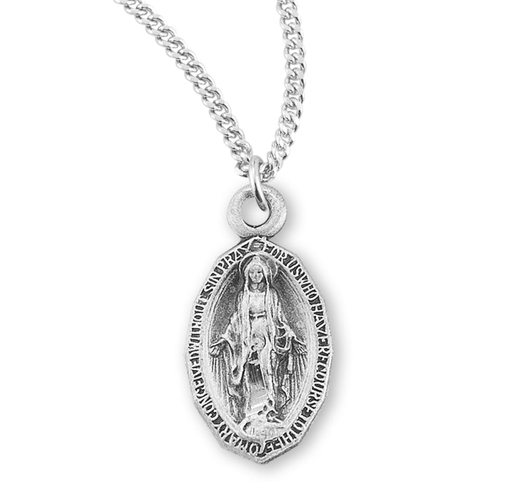 Sterling Silver Oval Miraculous Medal - S112118