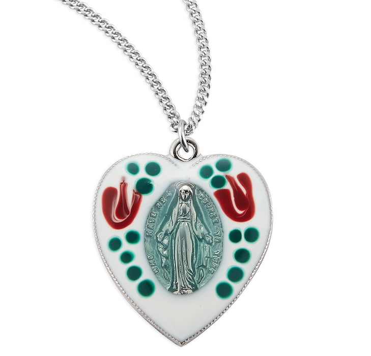 Sterling Silver Enameled Miraculous Medal - S1123BL18