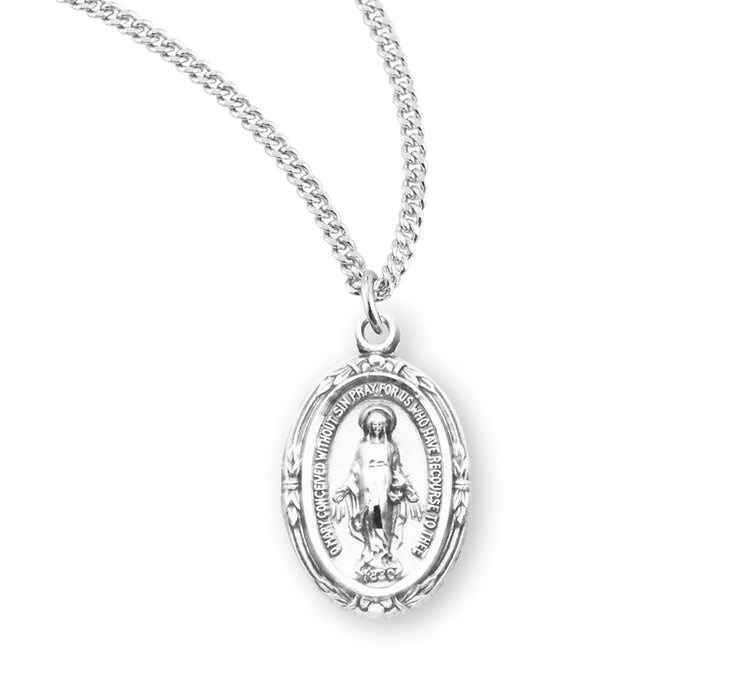 Sterling Silver Oval Miraculous Medal - S112918