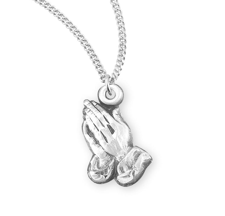 Praying Hands Sterling Silver Medal - S121818