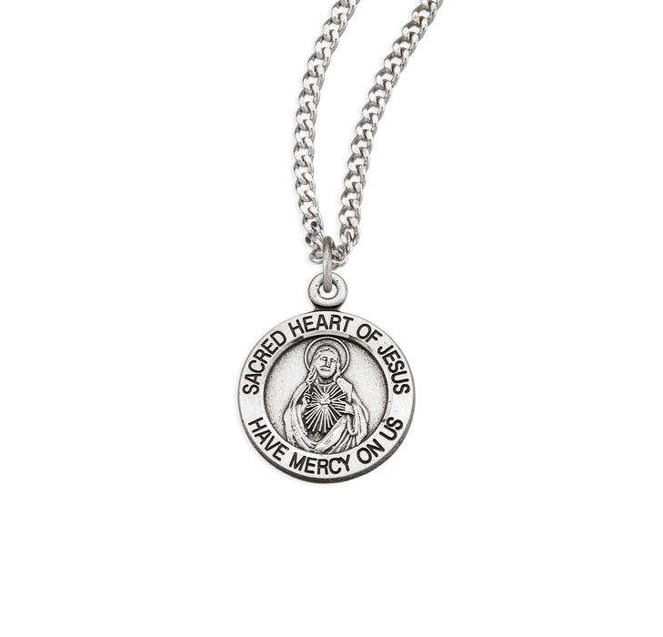 Sterling Silver Scapular Sacred Heart of Jesus Medal - S125718