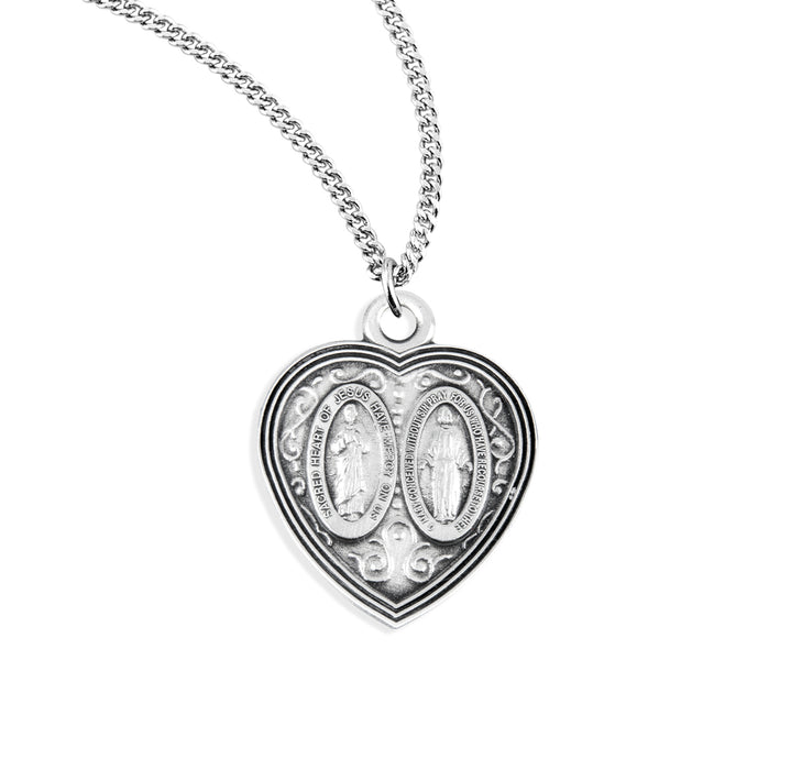 Sterling Silver Miraculous Scapular Medal - S142924