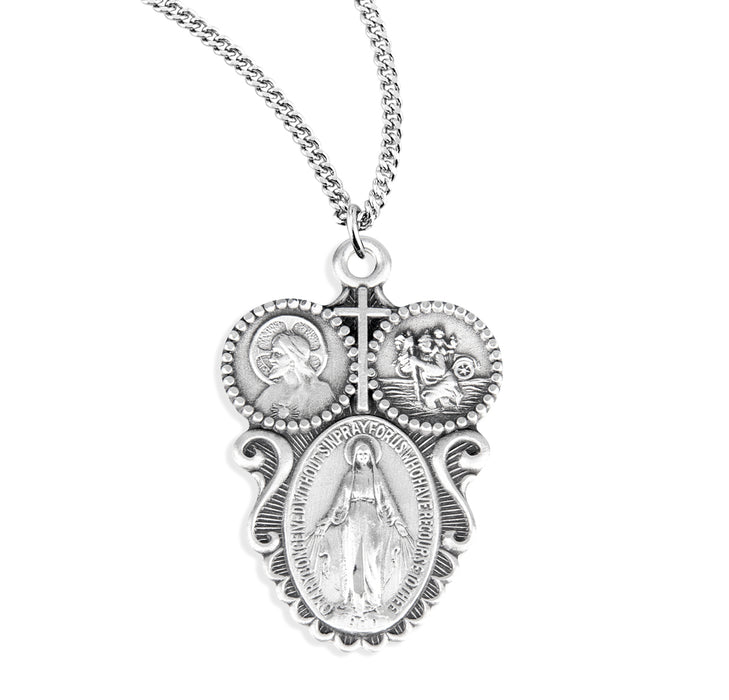 Sterling Silver 3-Way Medal - S143024