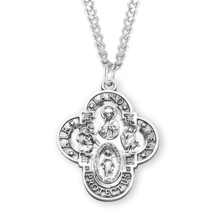 Land-Sea-Air Sterling Silver 4-way Medal - S143924