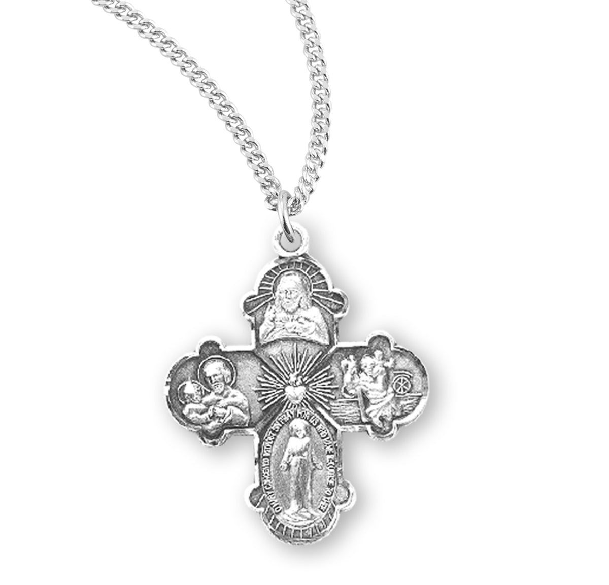 Sterling Silver 4-Way Medal - S144418 — Acadian Religious