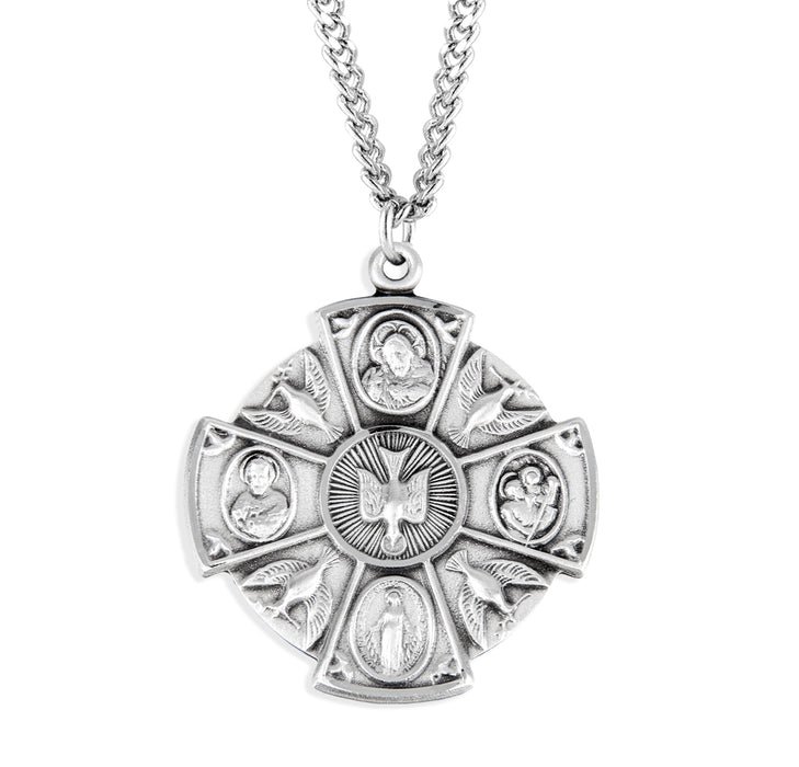 Sterling Silver 4-Way Medal - S145324