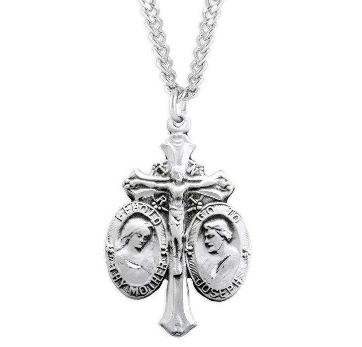 Sterling Silver Jesus-Mary-Joseph Medal - S146324
