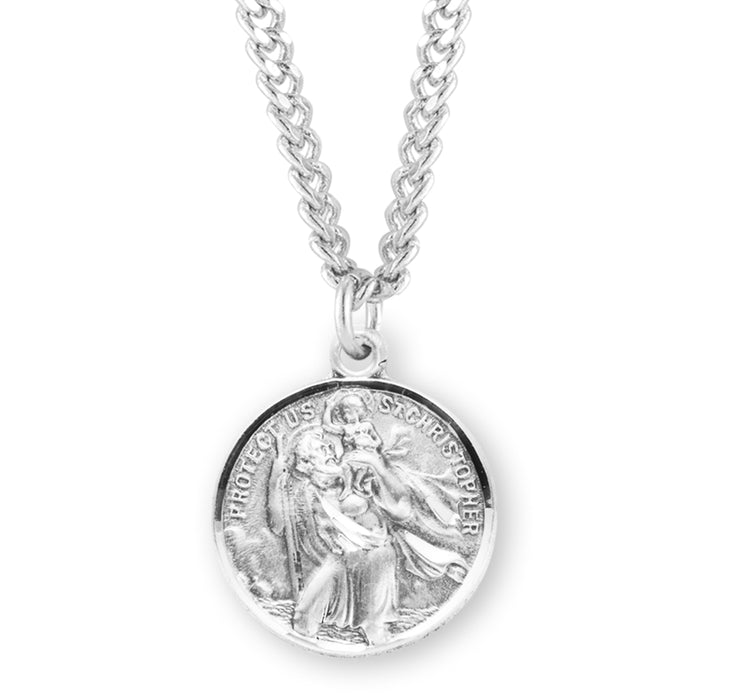 Saint Christopher and Saint Raphael Double Sided Sterling Silver Medal - S150024