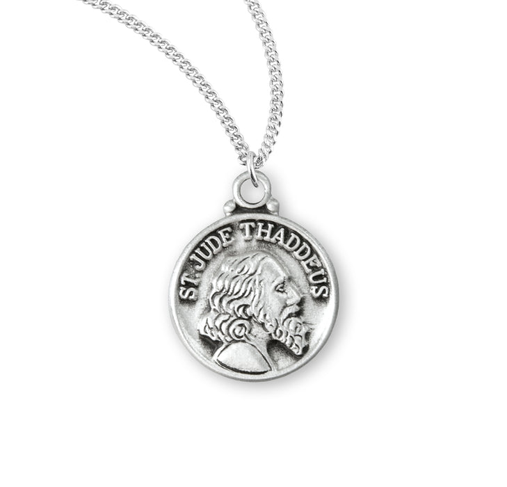 Saint Jude Sterling Silver Bust Medal - S154513