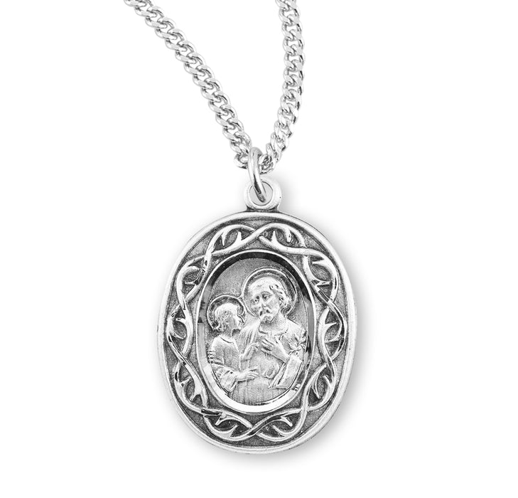 Saint Joseph "Crown of Thorns" Oval Medal - S156518
