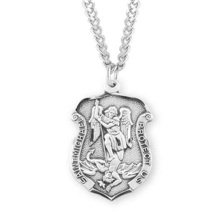 Saint Michael Sterling Silver Badge Medal - S160624