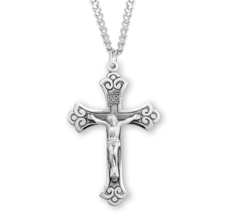 Fine Flared Sterling Silver Crucifix - S16024