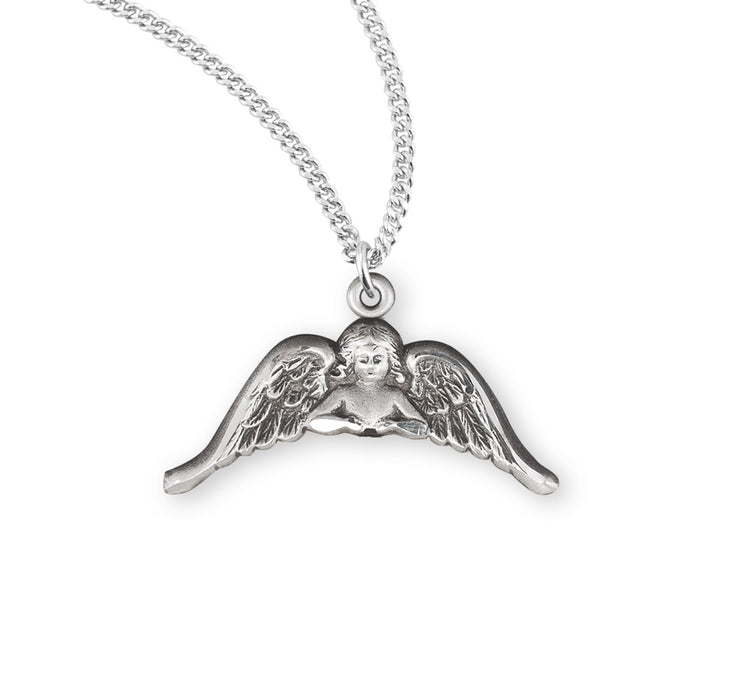 Sterling Silver Angel with Wings Medal - S161018