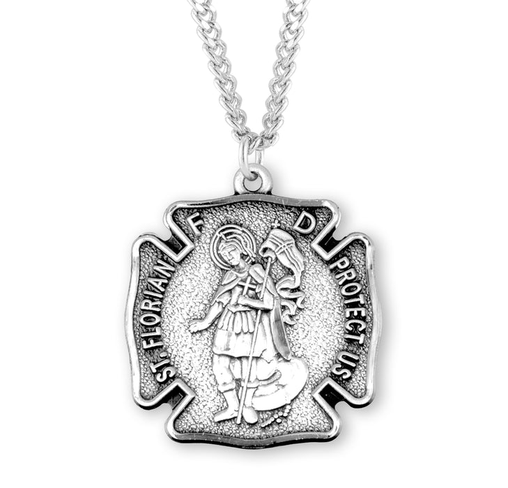 Saint Florian Sterling Silver Firefighters Medal - S161420