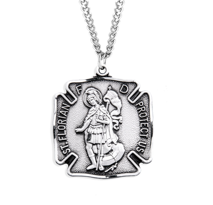 Saint Florian Sterling Silver Firefighters Medal - S161624