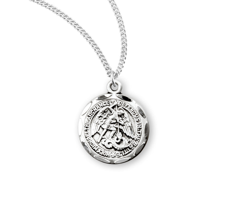 Saint Michael Round Sterling Silver Medal - S163418