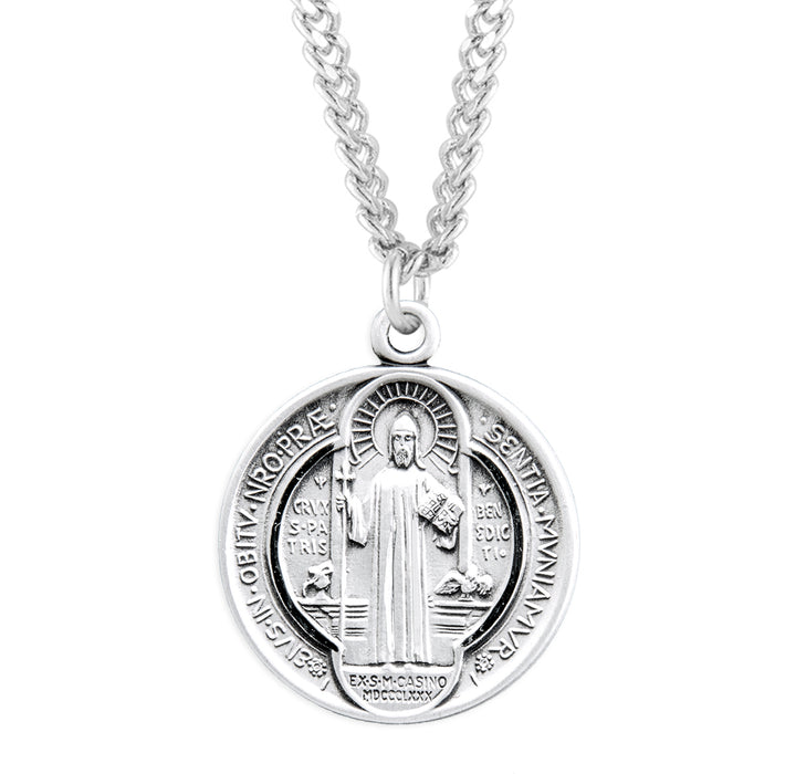 Saint Benedict Round Jubilee Sterling Silver Medal - S168224