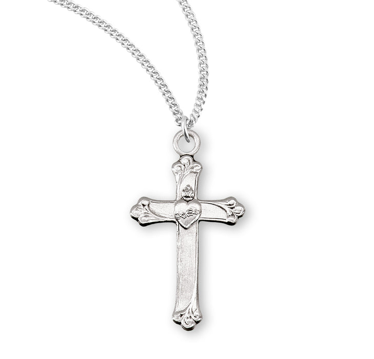 Sacred Heart Sterling Silver Cross - S170818