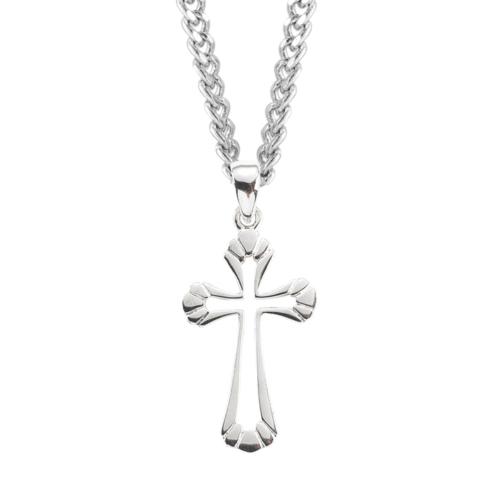 Sterling Silver Cut Out Cross - S173318