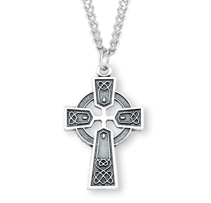 Sterling Silver Irish Celtic cross Pendant - S179224