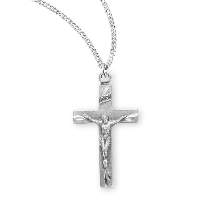 Basic Engraved Sterling Silver Crucifix - S181018