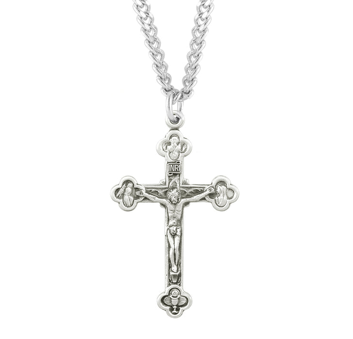 Budded Sterling Silver Crucifix - S183824