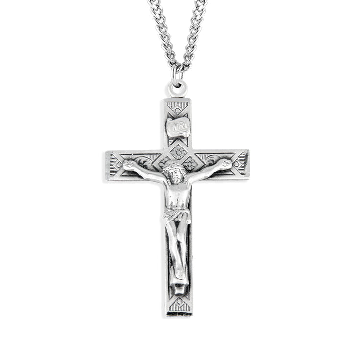 Sterling Silver Detailed Crucifix - S18324