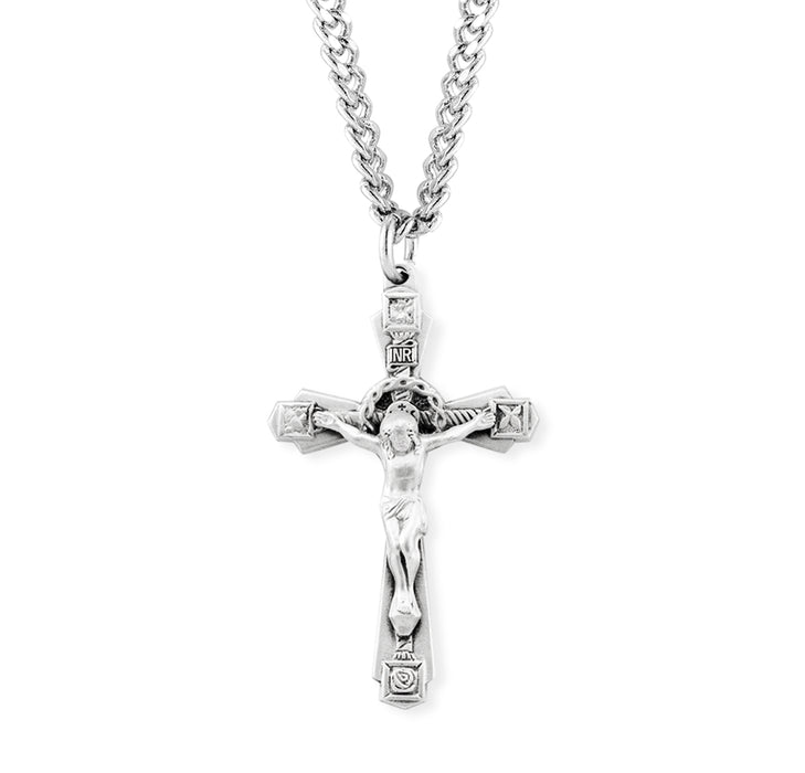Floral design Sterling Silver Crucifix - S185724