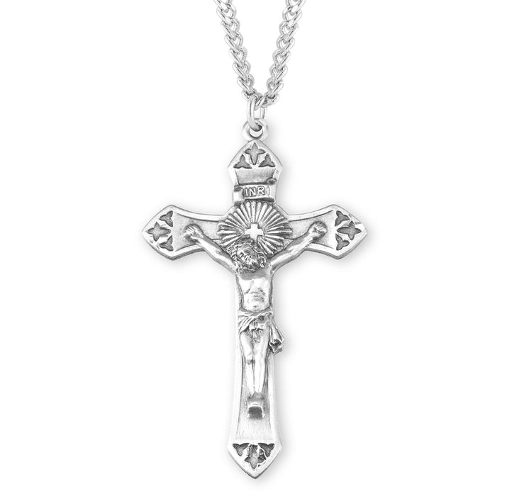 Cross Burst Sterling Silver Crucifix - S187124