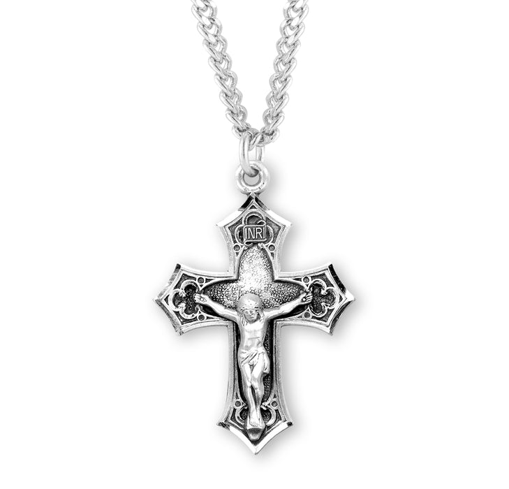 Gothic Style Sterling Silver Crucifix - S187724