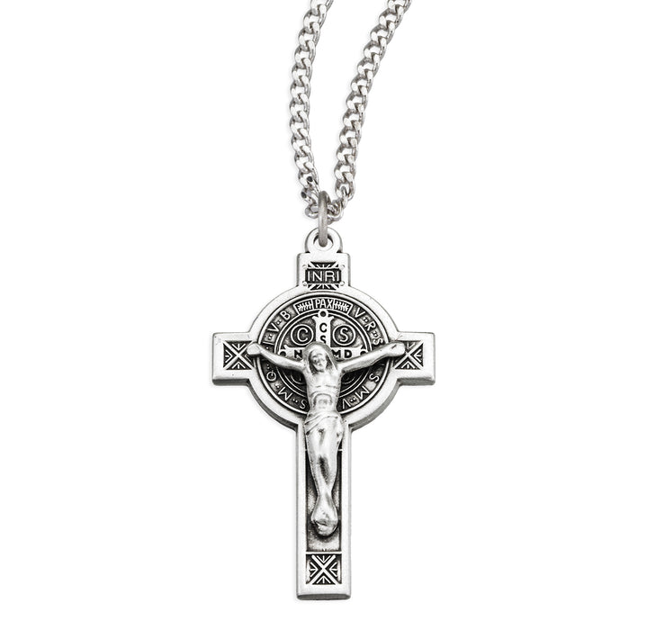 Saint Benedict Jubilee Sterling Silver Medal/Crucifix - S18718