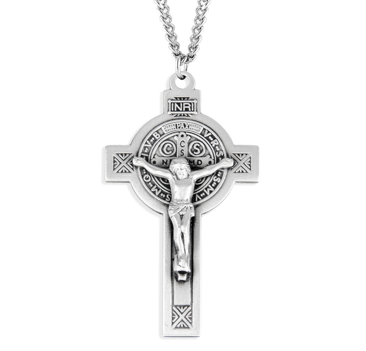 Saint Benedict Jubilee Sterling Silver Medal/Crucifix - S18824
