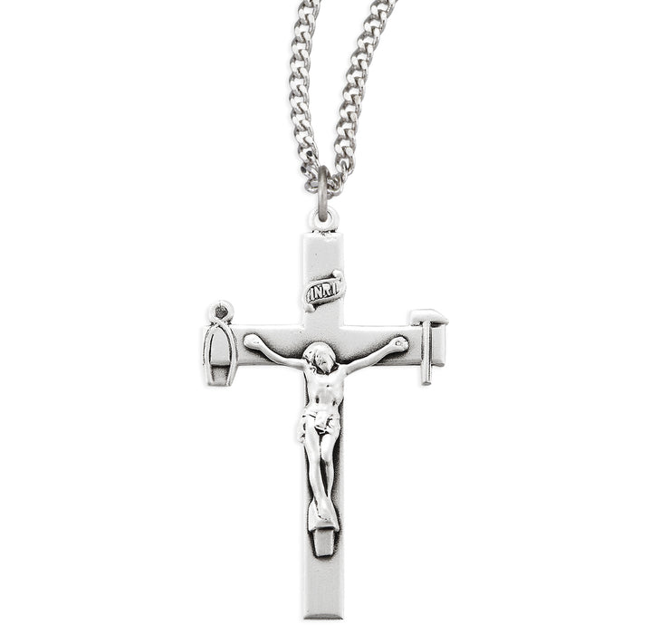 Sterling Silver LaSalette Crucifix with Hammer Princer - S19724